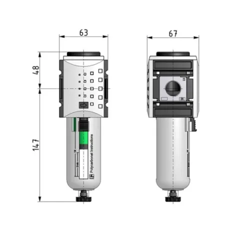 Filtr dokładny FUTURA G 1/2, 0,01 um, max 16 bar
